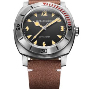 Nivada Grenchen Depthmaster Pacman 42mm - Brown Leather White Stitching