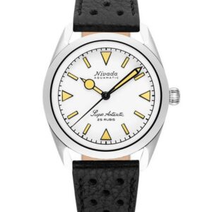 Nivada Grenchen Super Antarctic White - Beige - Black Racing Strap