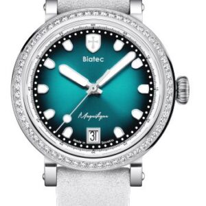 Biatec Magnifique 01 - Bílošedý řemínek z broušené kůže - Se sponou z nerezové oceli 316L