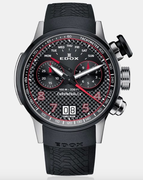 EDOX Chronorally Quartz Chronograph 38003-TINRIV-CARO