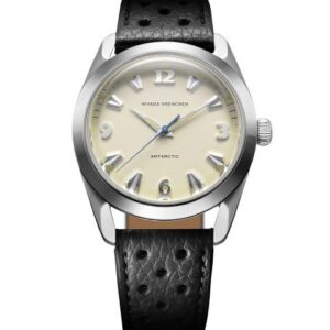Nivada Grenchen Antarctic 38 mm - Eggshell Beige Luminova - Black Racing Strap