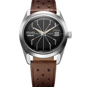 Nivada Grenchen Antarctic Spider Black 38 mm - Brown Racing Strap