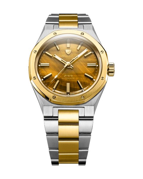 Nivada Grenchen F77 TIGER EYE BICOLOR MARK I - Stainless Steel Bracelet