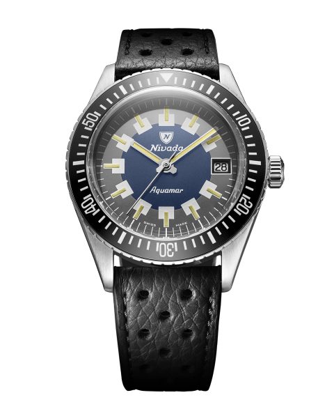 Nivada Grenchen Aquamar Vintage - Black Racing strap