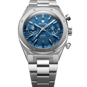 Nivada Grenchen F77 Chrono Mecaquartz Blue 38 mm - Steel Bracelet