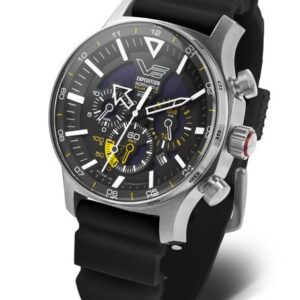 Vostok Europe Expedition North Pole Solar Power Chronograph VR42-595A732 - Černý silikonový řemínek