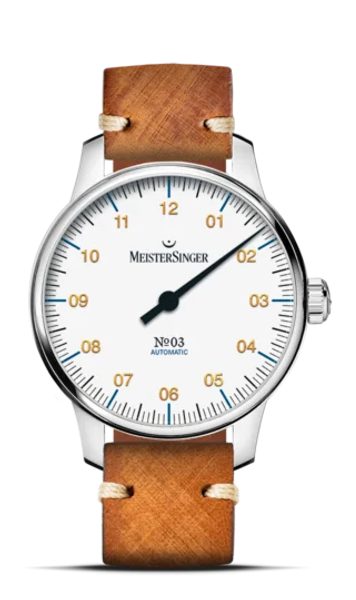 MeisterSinger N°03 38mm BM9901G - Světle hnědý vintage nubuk řemínek