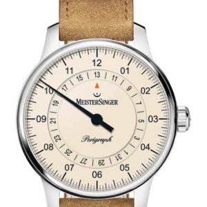 MeisterSinger Perigraph 38mm BM1103 - Hnědý semišový řemínek