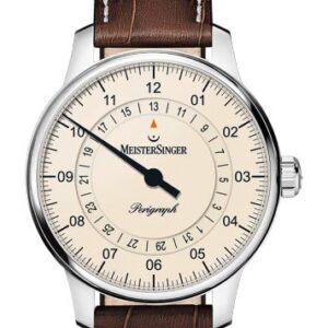 MeisterSinger Perigraph 38mm BM1103 - Tmavě hnědý kožený řemínek
