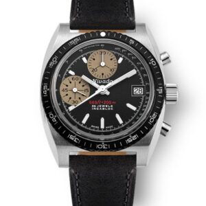 Nivada Grenchen Autochron White Automatic - Black Leather