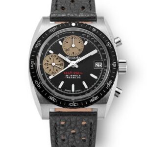 Nivada Grenchen Autochron White Automatic - Black Racing Strap