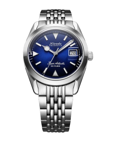 Nivada Grenchen Super Antarctic Blue - Date - Beads of Rice