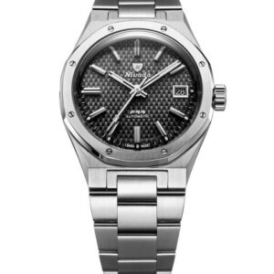 Nivada Grenchen F77 SST Black MK2 Date - 38 mm - Stainless Steel Bracelet