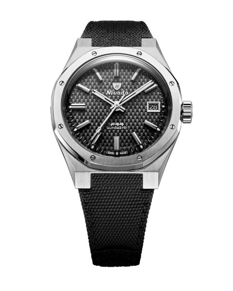 Nivada Grenchen F77 SST Black MK2 Date - 38 mm - Velcro Strap