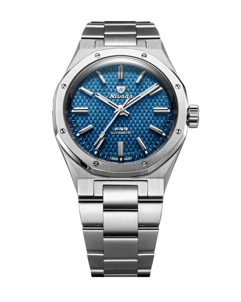 Nivada Grenchen F77 SST Blue MK2 - 38 mm - Stainless Steel Bracelet