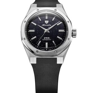 Nivada Grenchen F77 SST Dark Blue Aventurine MK2 - 38 mm - Black Rubber