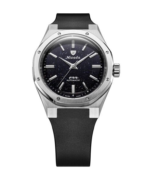 Nivada Grenchen F77 SST Dark Blue Aventurine MK2 - 38 mm - Black Rubber