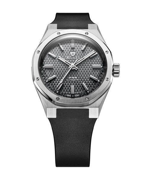 Nivada Grenchen F77 SST Grey MK2 - 38 mm - Black Rubber