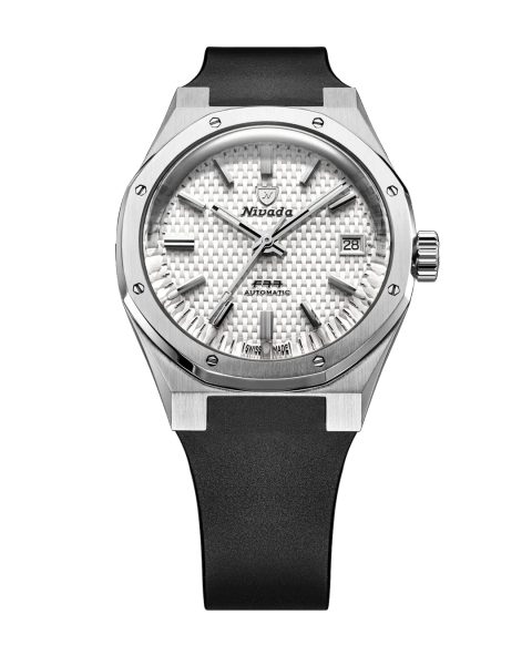 Nivada Grenchen F77 SST White MK2 - 38 mm - Black Rubber - Obrázek 3