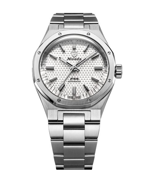 Nivada Grenchen F77 SST White MK2 - 38 mm - Stainless Steel Bracelet