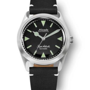 Nivada Grenchen Super Antarctic - Green - Black Leather White Stitching