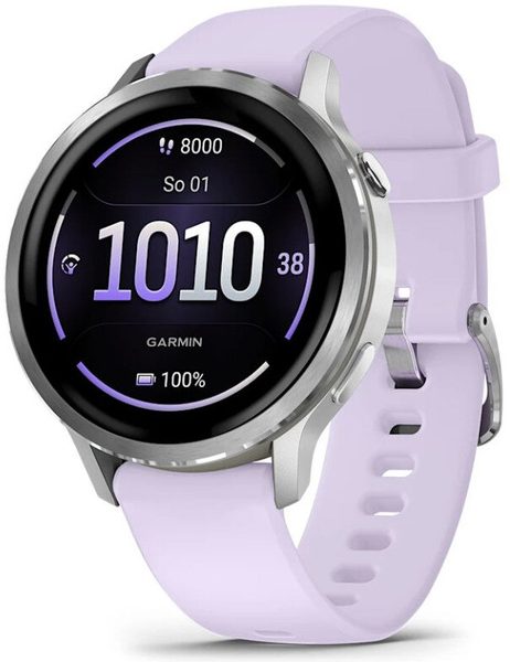 Garmin Venu® 4 - 41 mm Silver / Periwinkle silikonový řemínek 010-03013-01