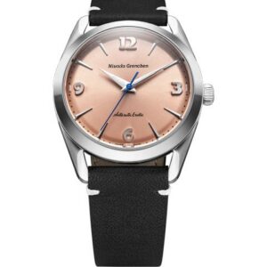 Nivada Grenchen Antarctic Erotic - Salmon - Black leather White Stitching