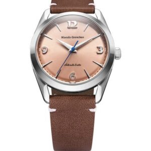 Nivada Grenchen Antarctic Erotic - Salmon - Brown Leather White Stitching