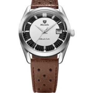 Nivada Grenchen Antarctic Erotic - Tuxedo - Brown Racing Strap