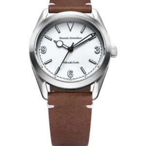 Nivada Grenchen Antarctic Erotic - White - Brown Leather White Stitching