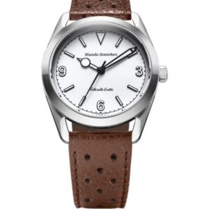 Nivada Grenchen Antarctic Erotic - White - Brown Racing Strap