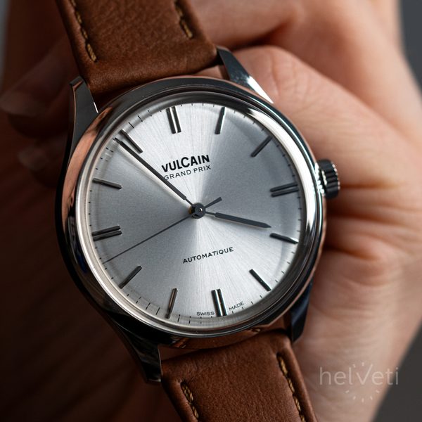 Vulcain Grand Prix - Silver - Brown Plain - Obrázek 3