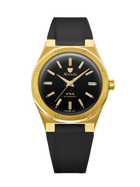 Nivada Grenchen F77 MARKII GOLD - Black Rubber