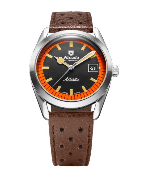 Nivada Grenchen Super Antarctic Black & Orange - 38 mm Date - Beads of Rice - Obrázek 3