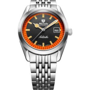 Nivada Grenchen Super Antarctic Black & Orange - 38 mm Date - Beads of Rice