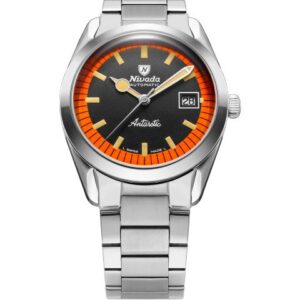 Nivada Grenchen Super Antarctic Black & Orange - 38 mm Date - Bracelet
