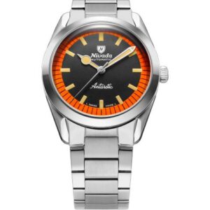Nivada Grenchen Super Antarctic Black & Orange - 38 mm No Date - Bracelet