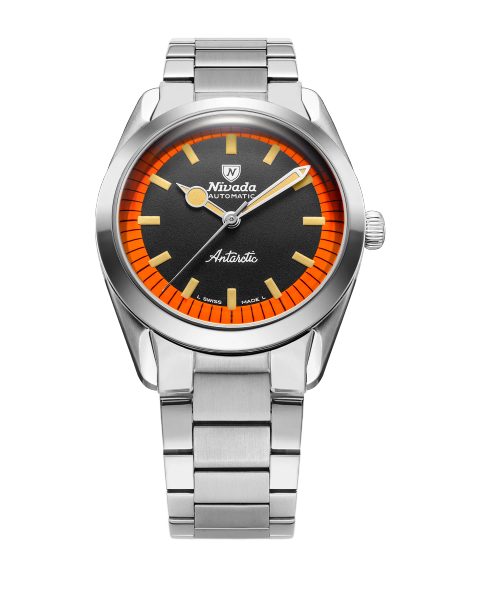 Nivada Grenchen Super Antarctic Black & Orange - 38 mm No Date - Bracelet