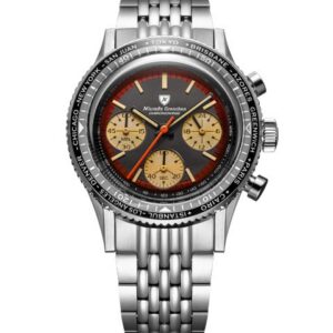 Nivada Grenchen Chronoking Racing Black Amber - Inter. Bezel - Beads of Rice