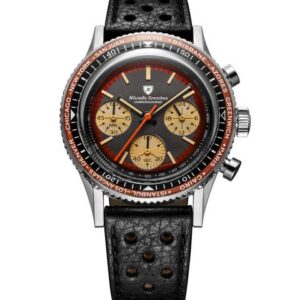 Nivada Grenchen Chronoking Racing Black Amber - Inter. Bezel - Black Racing Strap