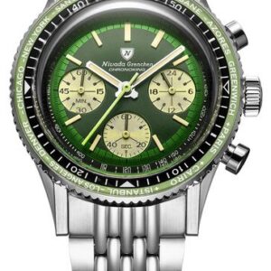 Nivada Grenchen Chronoking Racing Green - Inter. Bezel - Beads of Rice