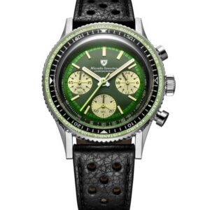 Nivada Grenchen Chronoking Racing Green - Inter. Bezel - Black Racing Strap