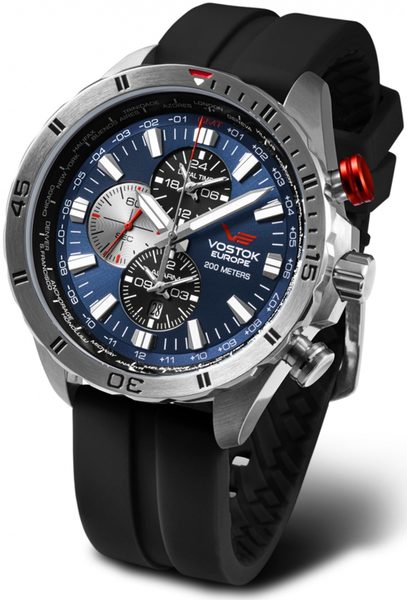 Vostok Europe Almaz Multifunctional Line YM26-320A652 - černý gumový řemínek
