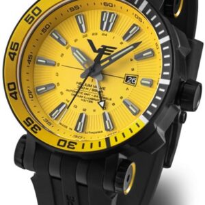 Vostok Europe Energia Rocket Automatic GMT NH34-575C719 - černý gumový řemínek