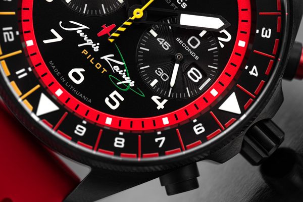 Vostok Europe Jurgis Kairys "Unlimited Aerobatics" Edition 2026 6S21-326C794 - červený gumový řemínek - Obrázek 3