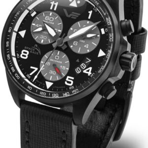 Vostok Europe Space Race Chrono Line 6S30-325C744 - černý kožený řemínek