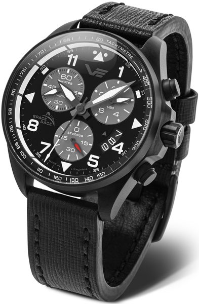 Vostok Europe Space Race Chrono Line 6S30-325C744 - černý kožený řemínek