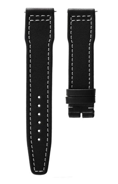 Kožený řemínek Biatec Marine | Černý - 20 mm - Bez spony