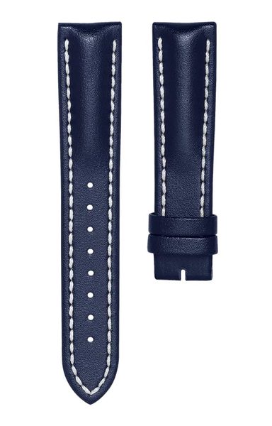 Kožený řemínek Biatec | Modrý z teletiny - 20 mm - Bez spony