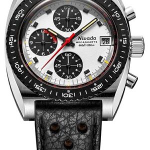 Nivada Grenchen Autochron Panda Mecaquartz - Black Racing Strap